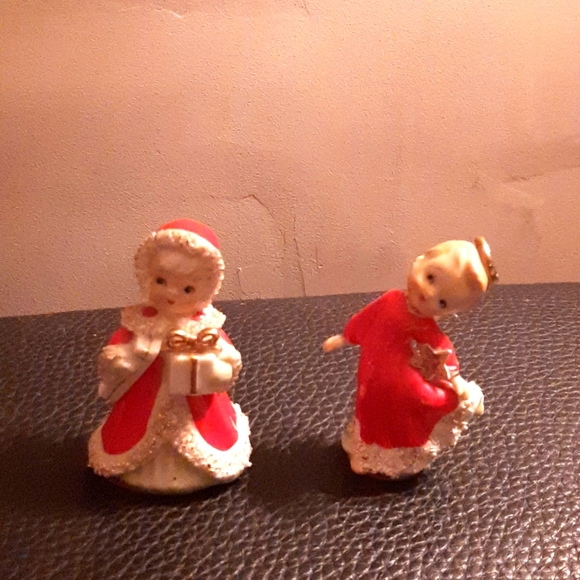 Pair of 40s Christmas angels figurines 4 3/8 " - Picture 1 of 3